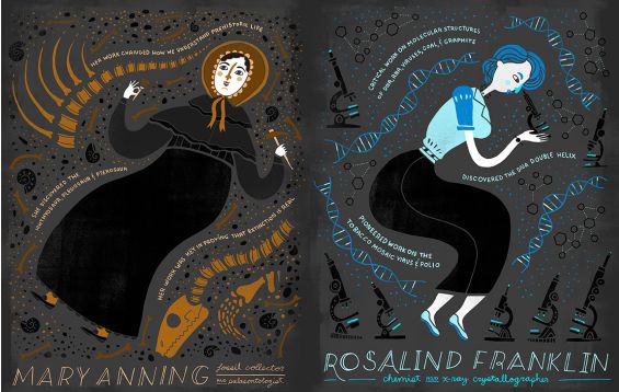 Mary Anning y Rosalind Franklin 