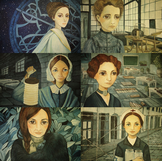 Las seis mujeres de ciencia. © Isabel Ruiz Ruiz