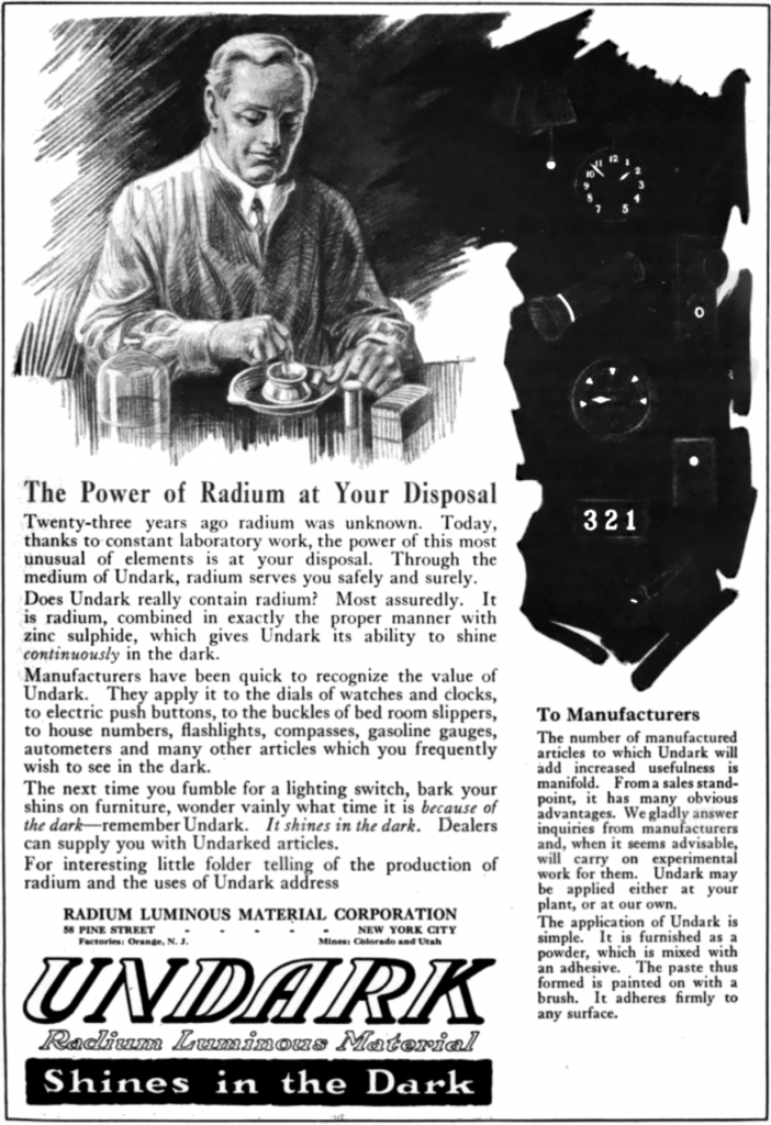 Undark_(Radium_Girls)_advertisement,_1921,_retouched