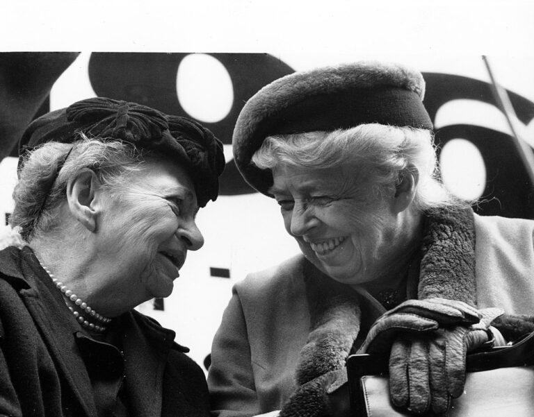 1280px-Former_Secretary_of_Labor_Frances_Perkins_and_Eleanor_Roosevelt_at_the_50th_anniversary_commemoration_of_the_Triangle_Fire,_March,_1961_(5279679474)