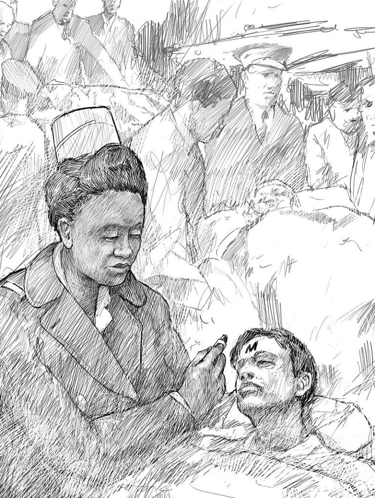 Drawing_of_Abbie_Sweetwine_treating_injured